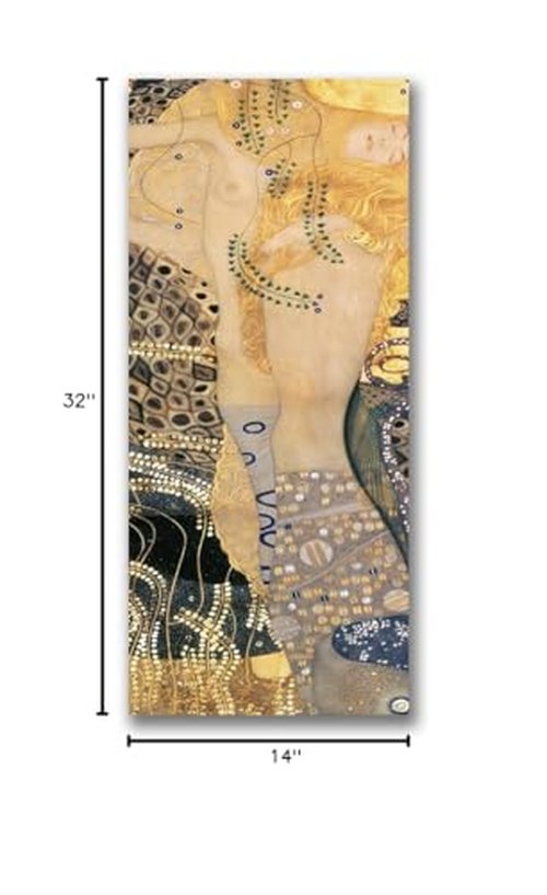 Trademark Art Water Serpents Canvas Art by Gustav Klimt, 14 by 32-Inch