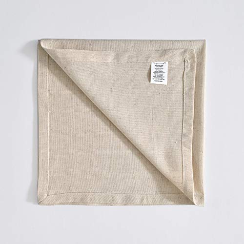 Cloth Napkins Set of 12 - 18x18 Inch Cotton Linen Blend Dinner Napkins, Ivory