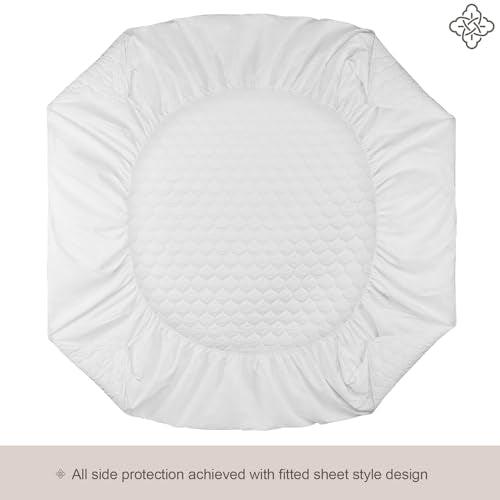Organic Cotton Mattress Pad Cover - GOTS Certified King Size, 20-Inch Deep Pocket