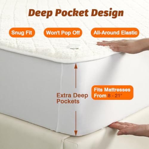 Heated Mattress Pad - California King, Dual Zone Control, 8 Heat Settings