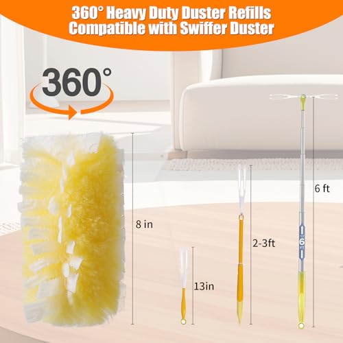 50-Count 360° Heavy-Duty Electrostatic Duster Refills - Extra Thick