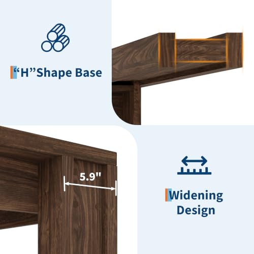 71-Inch Farmhouse Rectangular Dining Table, Walnut Wood Kitchen Table
