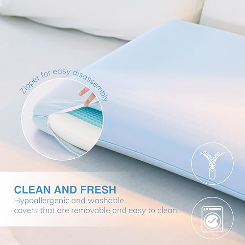 EGOHOME Cooling Gel Memory Foam Pillow - Reversible Neck Support Bed Pillow