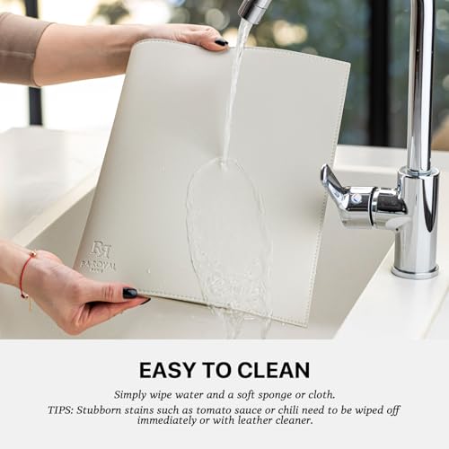 Faux Leather Placemats Set of 6 - Washable Heat-Resistant Table Mats