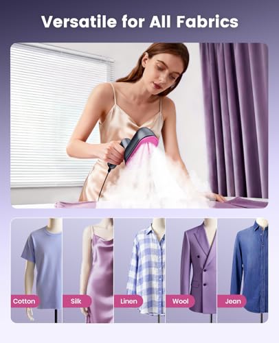 Jack & Rose Portable Travel Steamer Iron for Clothes, 1200W Handheld Mini Iron with Ceramic Panel