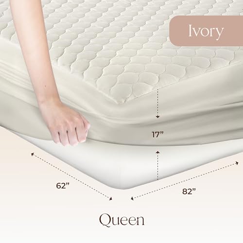 Organic Cotton Mattress Pad - Breathable Cooling Protector Queen Size