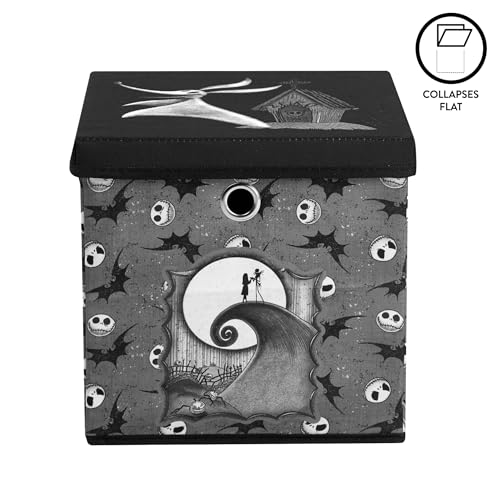 Collapsible Fabric Storage Cube with Lid, 10-Inch Decorative Organizer Bin