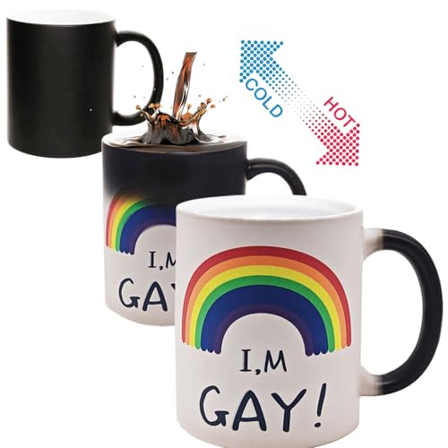 Rainbow Hidden Message Heat Change Mug 11 oz - Funny Gag Gift