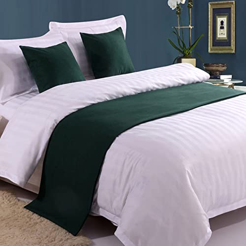 Hotel Style Linen Look Bed Runner, Decorative Bed Scarf for Queen/King Bed