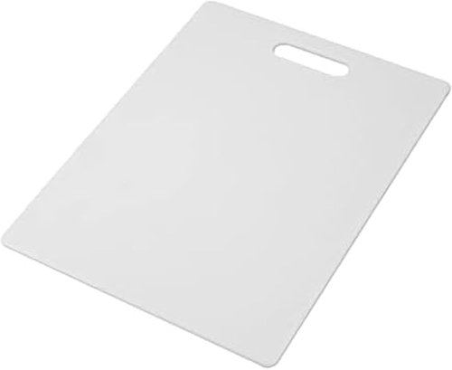 Farberware Large Cutting Board - Dishwasher-Safe Plastic Chopping Board with Easy Grip Handle | 11" x 14", White