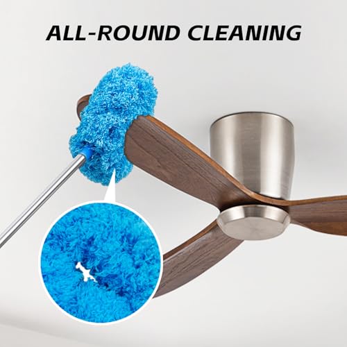 Microfiber Ceiling Fan Duster with 13-48 Inch Extension Pole | Washable