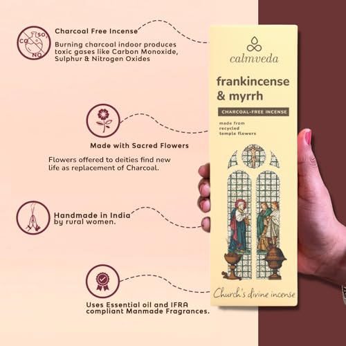Frankincense & Myrrh Incense Sticks (80 Pack) - Charcoal-Free & Handmade