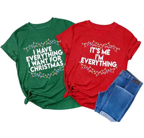 Women Large Red Christmas Couple Matching Family Holiday Shirts
