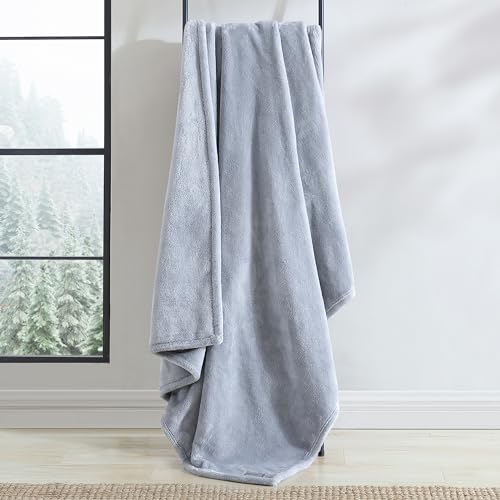 Eddie Bauer - Blanket, Super Soft Reversible Sherpa & Brushed Fleece Bedding, Throw Blankets for Couch, Ideal for Lounging (Ultra Lux Solid Grey)