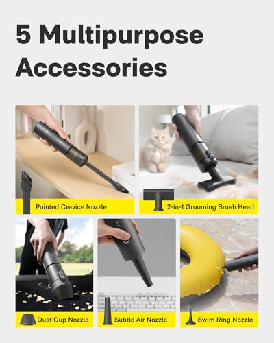 4-in-1 Cordless Handheld Vacuum Cleaner, 20000Pa Portable Air Duster & Blower