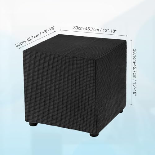 Stretch Polyester Ottoman Cover 18x18 inch - Washable & Elastic