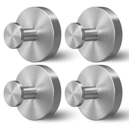 Heavy Duty Suction Cup Hooks for Shower, 4-Pack Stainless Steel Towel Hooks