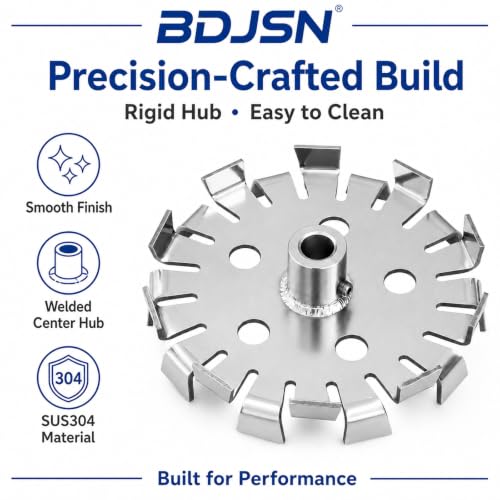 BDJSN 220mm Stainless Steel Disperser Mixer Blade with 15mm Bore for IBC & Tank Mixers