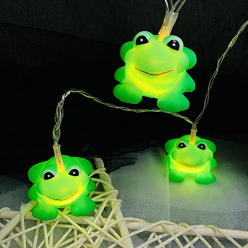 Sezrgiu 1.65m A-Frog Battery-Operated String Light with 10 LEDs for Kids Bedroom & Holiday Decor