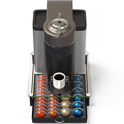 Tempered Glass Coffee Pod Storage Drawer - Fits 24 Large or 48 Small Pods