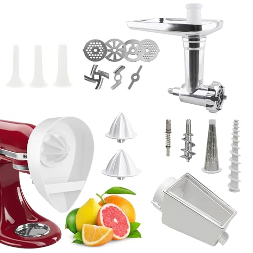 3-in-1 Food Grinder, Vegetable Strainer, and Citrus Juicer Attachment Set