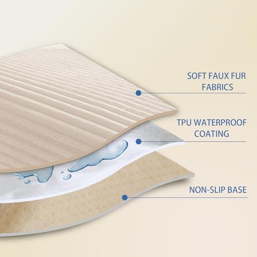 Waterproof Non-Slip Dog Couch Cover - Soft Pet Sofa Protector (Off White, 35" x 82")