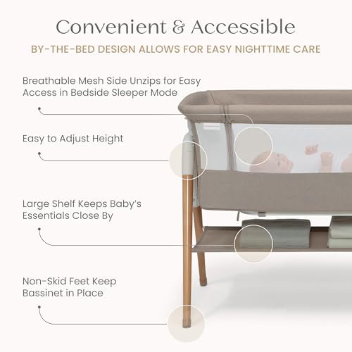 2-in-1 Bedside Sleeper Bassinet - Adjustable Height & Breathable Mesh