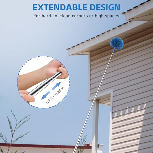 Cobweb Duster with 90-Inch Extension Pole for High Ceilings & Fans