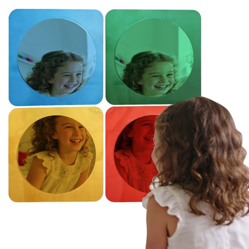 4-Piece Sensory Bubble Mirror Set - Shatterproof Acrylic Wall Decor