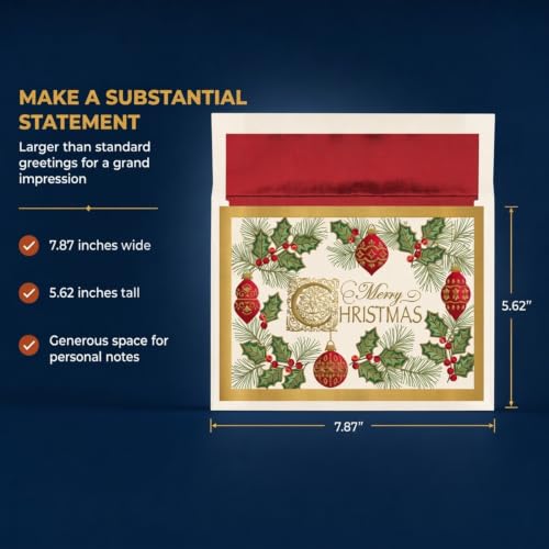 Masterpiece Studios Antique Christmas 15-Count Card Box with Gold Foil Envelopes (7.87 x 5.62)