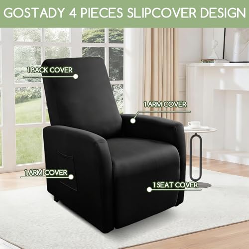 Small Recliner Chair Covers - 4 Piece Stretch Washable Slipcover