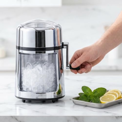 Verahaus Manual Ice Crusher with Rust-Resistant Zinc Alloy & Adjustable Coarse/Fine Crushed Ice