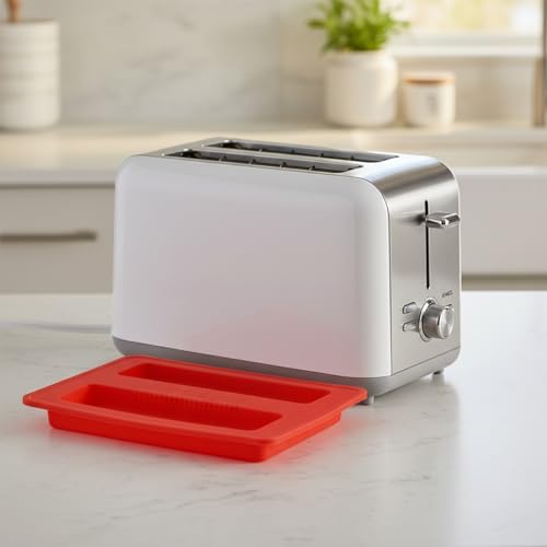 2-Piece Silicone Toaster Dust Cover - Universal 2-Slice Kitchen Appliance Lid