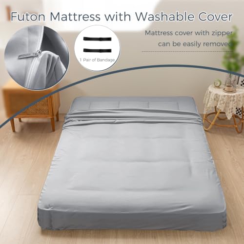 6-Inch Extra Thick Foldable Japanese Futon Floor Mattress - Queen Size