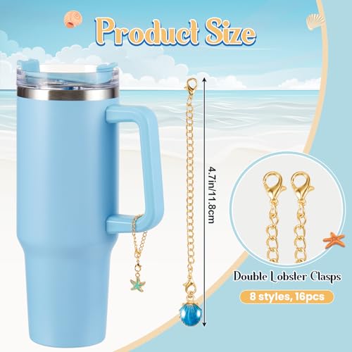 Beach Theme 8 Pcs Tumbler Charms with Chains for Cups – Landical