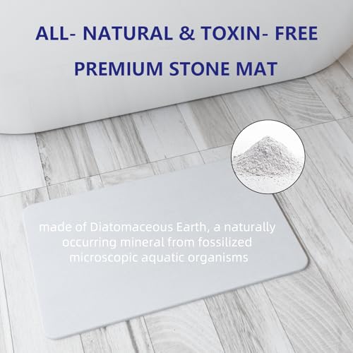 Diatomaceous Earth Stone Bath Mat, Fast-Drying Non-Slip Absorbent Mat
