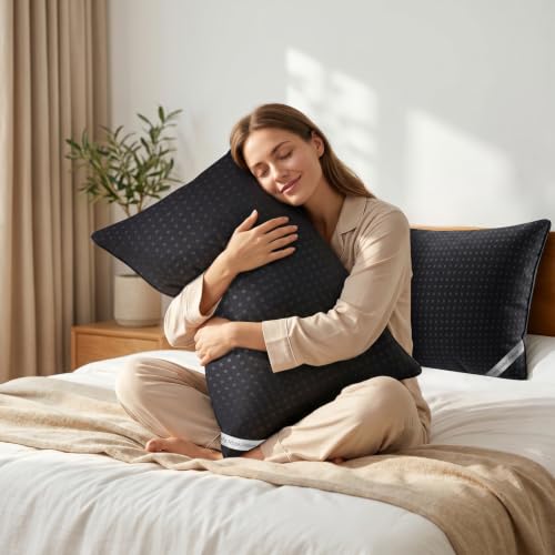 Standard Size Cooling Bed Pillows Set of 4 - Soft Down Alternative