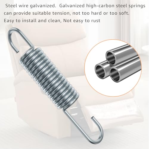 Recliner Chair Mechanism Tension Springs - 3-5/8 Inch Long Neck (2-Pack)