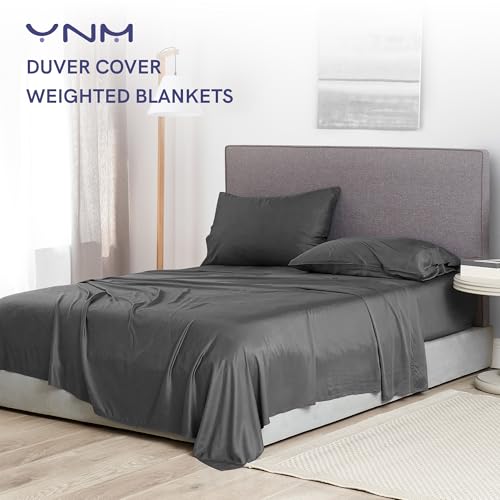 Cooling Bamboo Duvet Cover for Weighted Blankets - Dark Grey 60x80