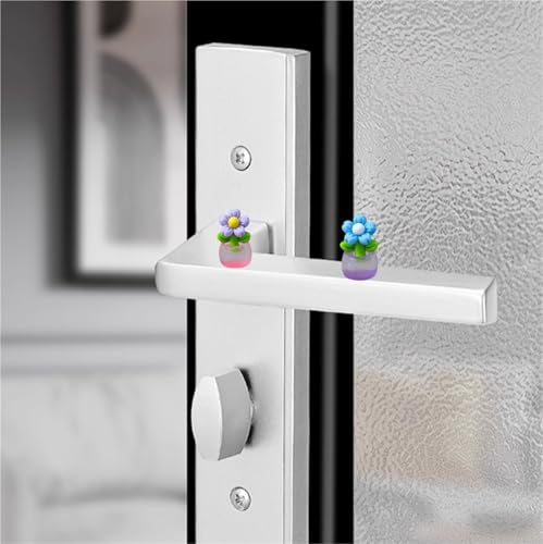 Magnetic Decorative Hinge Toppers - Glow-in-the-Dark Flower Set of 6