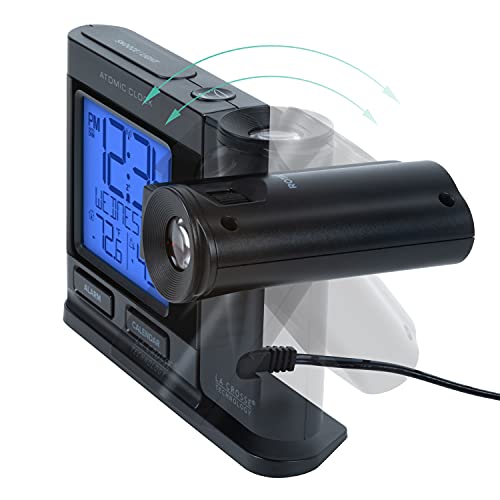 Atomic Projection Alarm Clock with Indoor and Outdoor Temperature