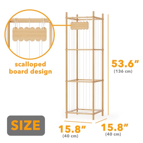 Stuffed Animal Storage Organizer - Tall Wooden Plush Toy Zoo Holder