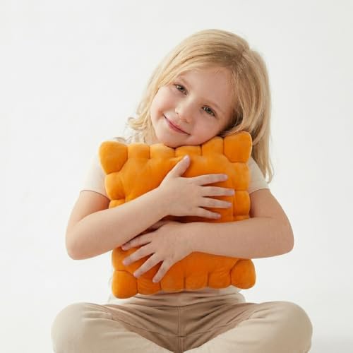 Cheese Cracker Plush Pillow - 10 Inch Soft Stuffed Snack Plush Toy