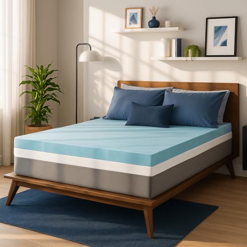 Sure2Sleep 3 Inch Gel Swirl Memory Foam Mattress Topper - Queen Size