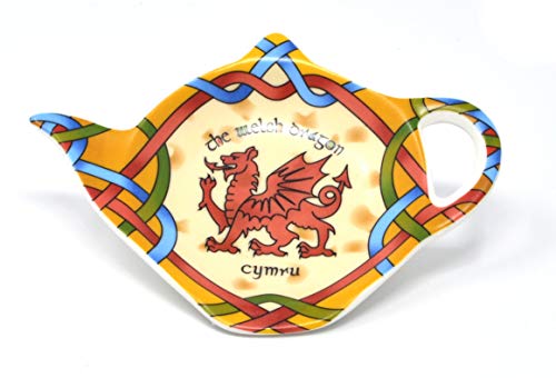 Royal Tara Welsh Dragon Tea Set with Mug & Teabag Holder - Bone China Gift