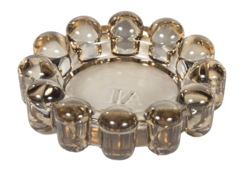 Smoky Glass Bubble Candle Dish - Decorative Tray for Votives & Jewelry