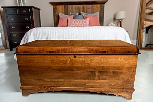 46-Inch Solid Wood Hope Chest with Waterfall Top and Cedar Bottom