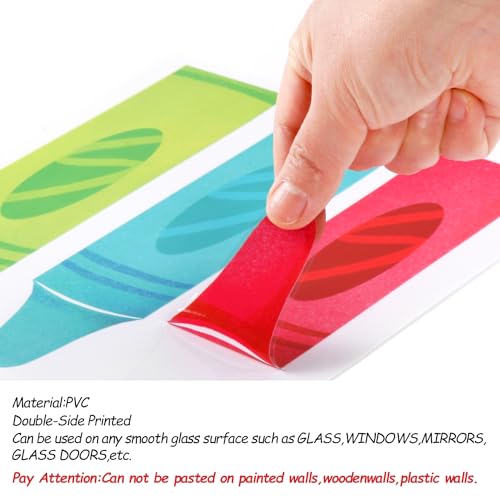 9-Sheet Crayon Window Clings Back to School Classroom Decorations