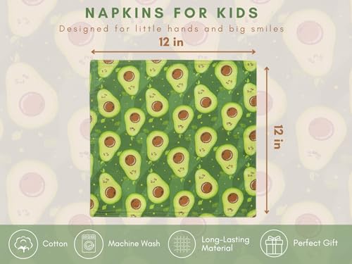 Reusable Cotton Cloth Napkins 12x12 - Avocado Green, Set of 2