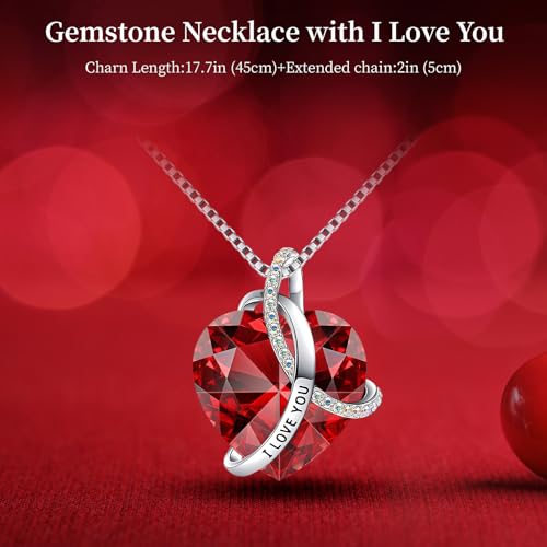 Preserved Real Red Rose in Apple Jewelry Box with I Love You Necklace
